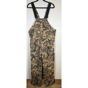 Wolf Mountain insulated mens hunting overalls Mossy Oak forest cabin L short